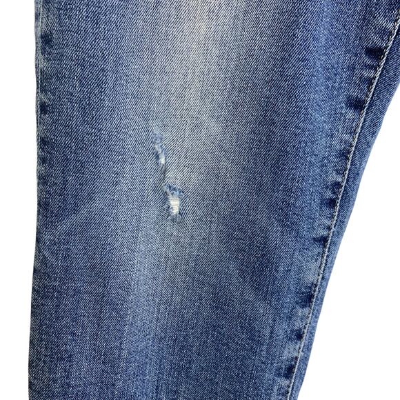 Gap 1969 Womens Girlfriend Vintage Jeans Size 32 R Blue Distressed Holes MidRise - Picture 5 of 11